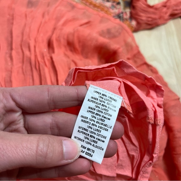 Anthropologie Norah Boho Long Sleeve Tiered Embroidered Mini Dress Size XSmall - Picture 6 of 8